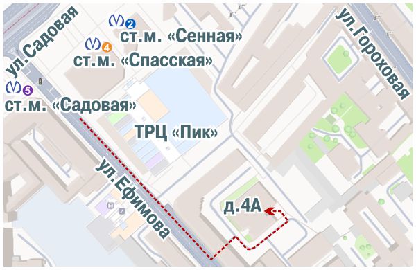 Карта прохода в зал айкидо Сенная